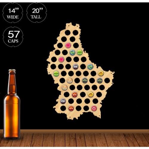 Western Europe Country Grand Duchy of Luxembourg Wood Craft Map Letzebuerg Beer Cap Map Patriotic Wine Cap Collector Home Decor