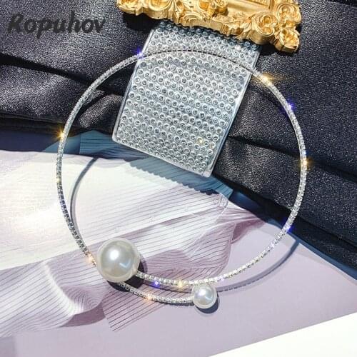 Ropuhov 2021 New Korean Fashion Gift Woman Pearl Open Collar Female Celebrity Short Luxury Necklace Personality Choker Wholesale