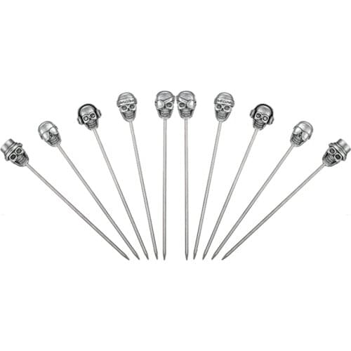 Skull Cocktail Picks Martini Picks Reusable Olive Picks Garnish Skewer Fruit Toothpicks pack of 12