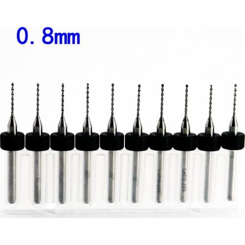 0.8mm 10pcs/lot Carbide Micro Drill Bits CNC PCB Drill Bit Set Broca mini drill