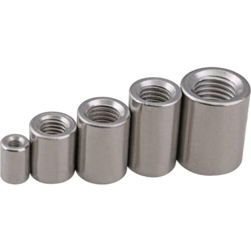 Welded nut stainless steel extension round nut connection nut cylindrical screw joint 1Pcs
