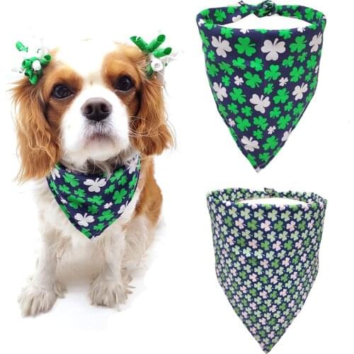1 Pcs New Pet Dog Grooming Product St Patricks day Dog Accessories Dog Bandana Scarf Pet Supplier Puppy Dog Bandana Bibs