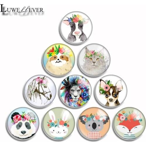 12mm 10mm 16mm 20mm 25mm 30mm 542 Animal Flower Mix Round Glass Cabochon Jewelry Finding 18mm Snap Button Charm Bracelet