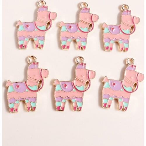10pcs 20*27mm Enamel Cartoon Happy Dog Charms for Necklaces Earrings Pendants Making Animal Charms Craft Supplies Accessories