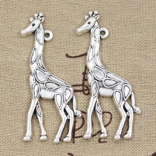 4pcs Charms Giraffe Deer 53x23mm Antique Making Pendant fit,Vintage Tibetan Silver color,DIY Handmade Jewelry