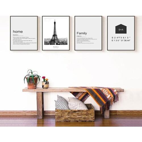 Abstract City Landscape Figure Tower Text Letters Canvas Nordic Painting Wall Picture Printing Poster Room Sofa Background Decor