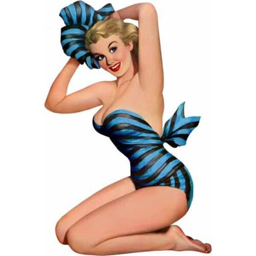 Dawasaru Sexy Girl Women Car Sticker Waterproof Sunscreen Decal Laptop Truck Suitcase Motorcycle Auto Accessories PVC,13cm*8cm