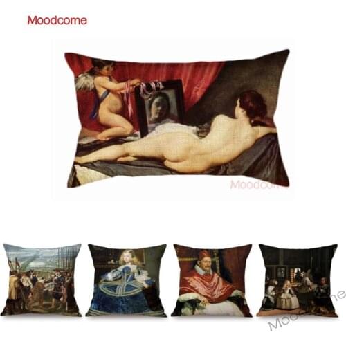 Diego Velazquez Spanish Painter Baroque Oil Painting Venus in Mirror Princess Home Decor Sofa Pillow Case Linen Cushion Cover