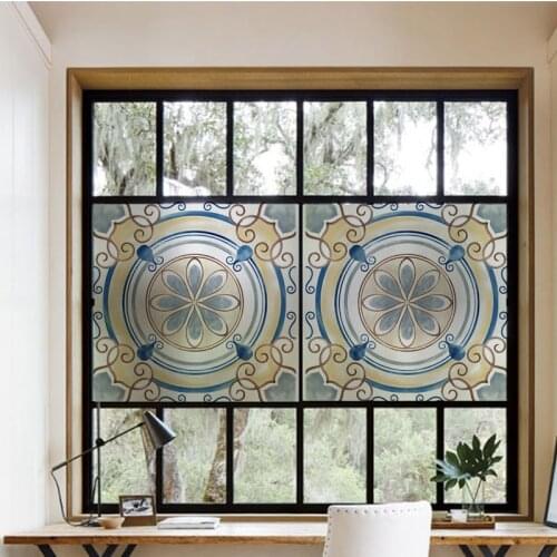 European Retro Window film glass stickers opaque bedroom glass door decoration film paper window stickers dropshipping