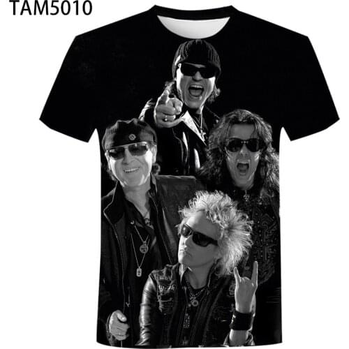 New German Rock Band Scorpions Band 3D T-Shirt Mens / Womens Summer Hip Hop Harajuku Street Style 3D Childrens T-Shirt