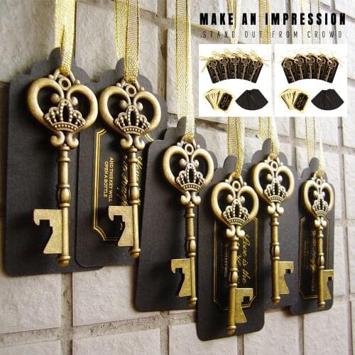 50Pcs/Set Key Beer Bottle Opener Wine Ring Keychain with Greeting Card Tags Souvenir Decor Gifts Wedding Party Favor Supplies