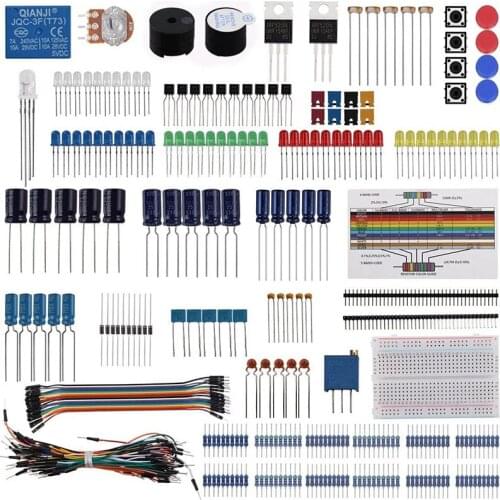DIY Electronic Component Base Fun Kit For Arduino Raspberry Pi Bundle With Breadboard Cable Resistor ,Capacitor