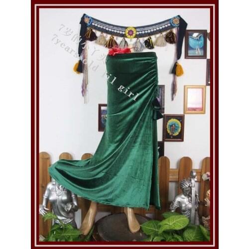 Bellydance Costume Tribal Fusion velvet skirt with Open Slit SRA13