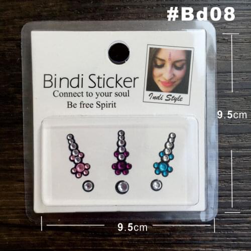 Colorful Rhinestone Bindi Sticker Handpicked Hippie Style forehead decoration