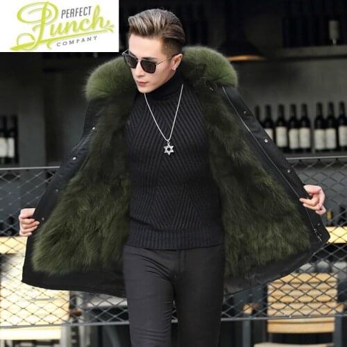 Coat 2021 Parka Real Men Jacket Natural Raccoon Fur Liner Thick Warm Mens Winter Parkas Clothes Manteau Homme Hiver KJ4792