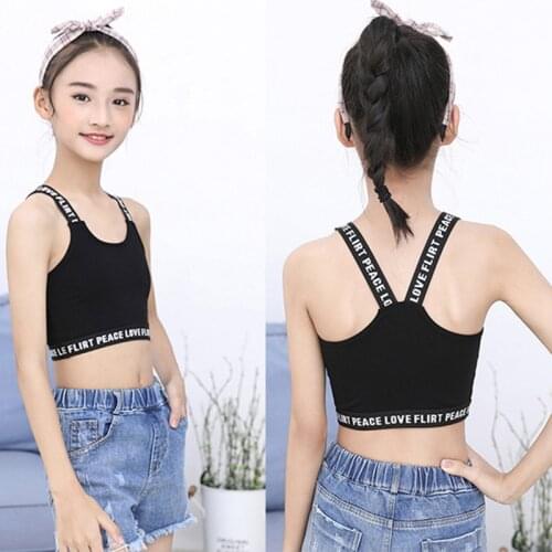 Teenage Girl Training Linen Soft Brassiere Sport Girl Bras For Teen Girls Letter Topic For Children Vest