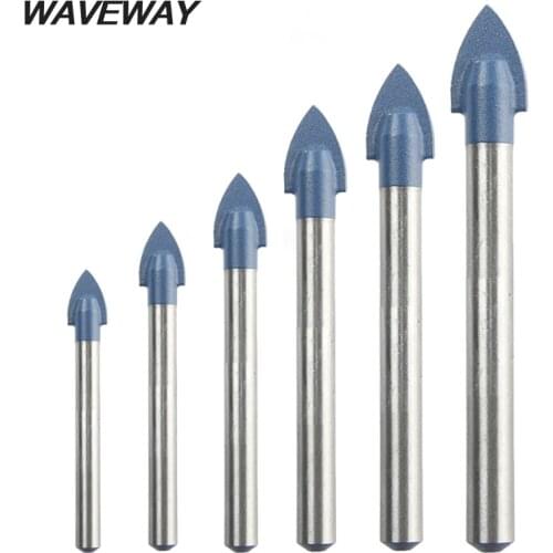 Waveway 4-14mm Glass Tile diamond Tip Drill Bit Set Tungsten Carbide Tipped Cutter Head Ceramic Tile Marble Mirror Drill Bits