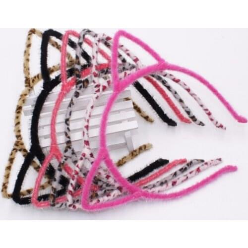 New Sexy Leopard Cat Ear Hair Band Children Plush Headband Headwear Party Prom Women Hair Accessories Girls Hair Band