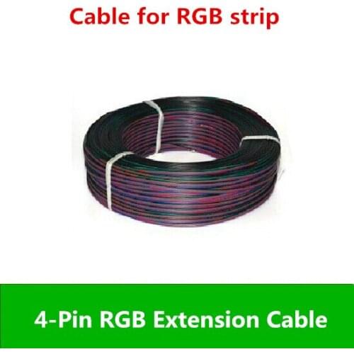 Wholesale 600M/lot 2000FT 4-Pin RGB Extension Cable 22AWG For 3528 5050 LED Strip DC5V 12V 24V
