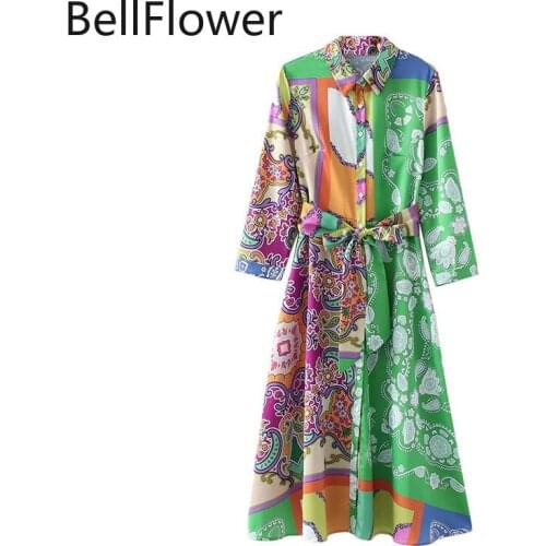 Stitching Dress Retro Fashion Lapel Long Sleeve Draped Turn-down Collar A-LINE Bohemian Autumn Korean Dress Plus Size Clothing