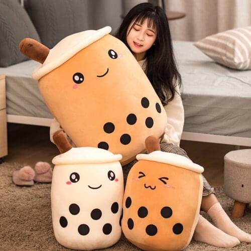 70cm cartoon bubble tea cup shaped pillow real-life stuffed soft back cushion funny food gifts for kids birthday