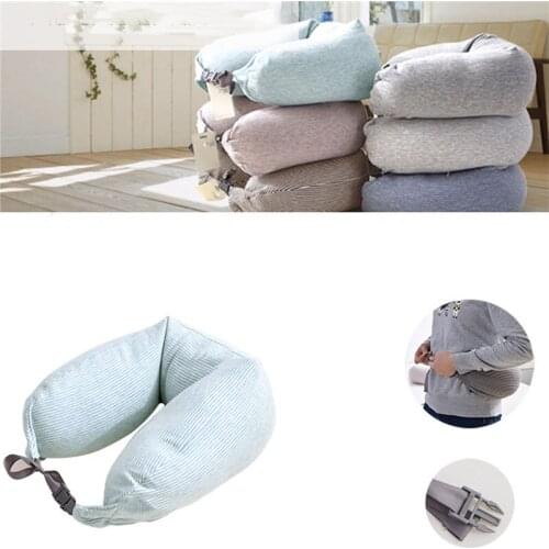 Neck Pillow Memory Cotton U Shaped Pillow Soft Relaxing Travel Massage Pillow Headrest Zipper Design