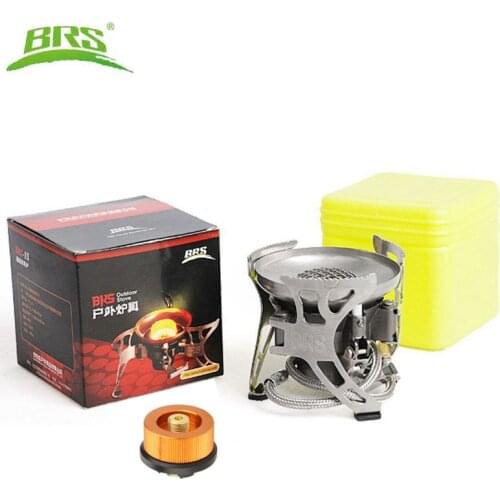 Outdoor Hiking Camping Gas Stove Big Power Portable Collapsible Windproof Camp Stove Cookware Picnic 3500W BRS-15 Refill Adaptor
