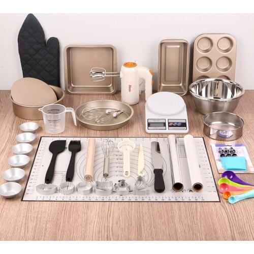 Organizer Full Set Cake Tools Kitchen Spatulas Whisk for Cake Brush Cake Measuring Spoon Gloves Outils Baking Supplies 60AA01