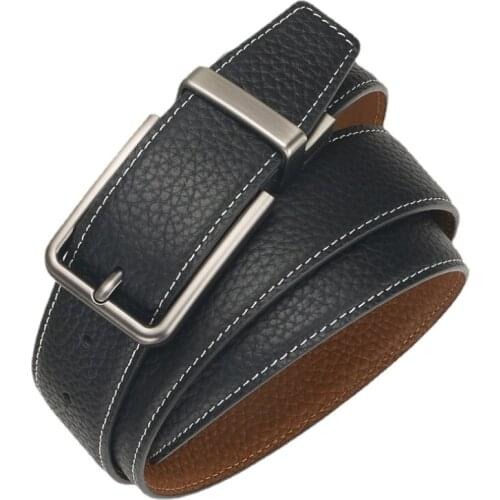 New Mens First Leather Buckle Belts Business Leisure Belts for Women Luxury Designer Brand 3.3cm
