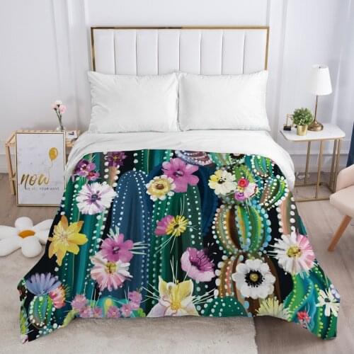 Luxury Duvet cover Quilt/Blanket/Comfortable Case 140x200 150x200 240x220 for Home 3D Bedding Print Nordic Cactus flower