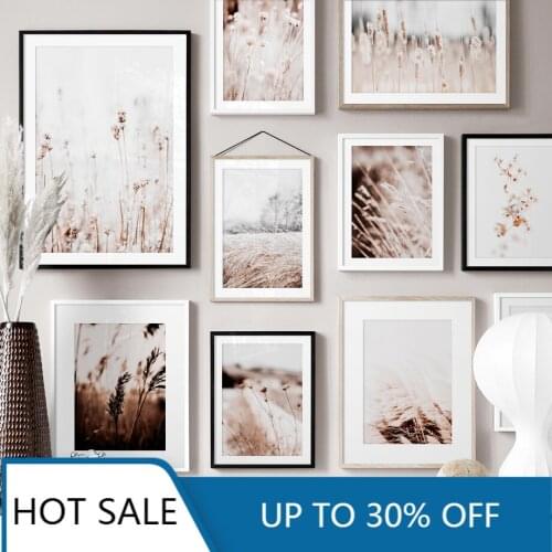 Christmas Canvas Painting Autumn Nature Leaves Plant Flower Wheat Wall Art Nordic Posters Wall Pictures for Living Hoom Decor