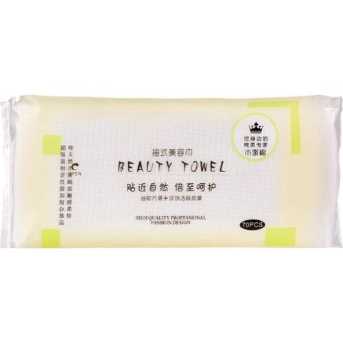 70 Sheets Disposable Pure Cotton Face Cleansing Wipes Tissue Makeup Remover Skin Care Tools