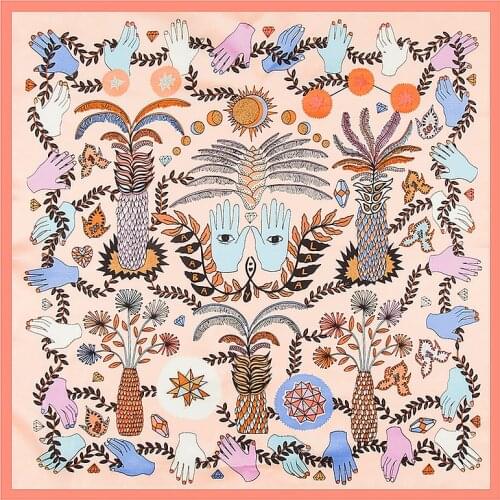 60cm*60cm 2020 Fashion Women Luxury Brand Twill Silk Scarf Bandanna Paisley Print Small Square Scarves Hijab Headband snood