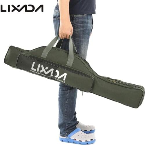 Lixada 100/130/150cm Fishing Bag Oxford Cloth Folding Fishing Rod Reel Bag Fishing Tackle Storage Bag Travel Carry Case Pesca