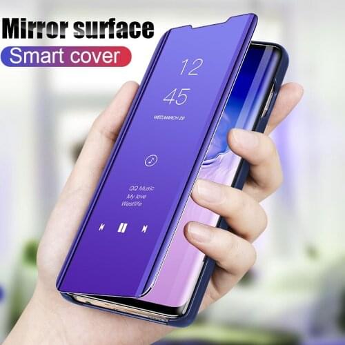 Smart View Mirror Flip Phone Cover Case For Asus zenfone 6 zs630kl Smart Protective shockproof Case For zs630kl Smart Back Cover