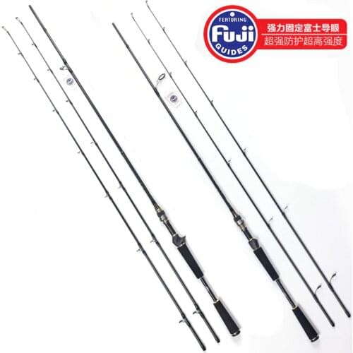 50T High Carbon 2Tips 2.1m 2.4m Fuji Reel Seat Guide Spinning Rod Casting Fishing Rod Double Tips Lure Rod