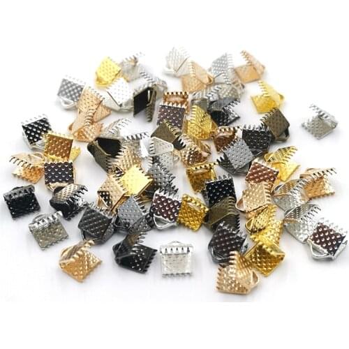 50Pcs/Lot Buckle Leather Cord Clips Diy Bag Bracelet Clasps Jewelry Accessories Crimp End Clasps For Jewelry Making Supplies