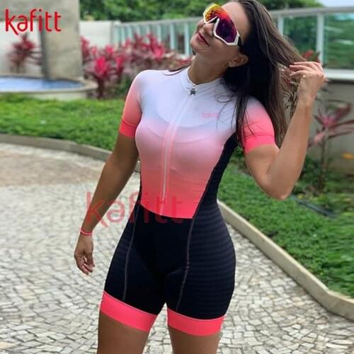 Kafitt New Pro Triathlon Jersey Suit Womens Short Sleeve Jersey Maillot Jersey Jumpsuit Macaquinho ciclismo feminino Summer