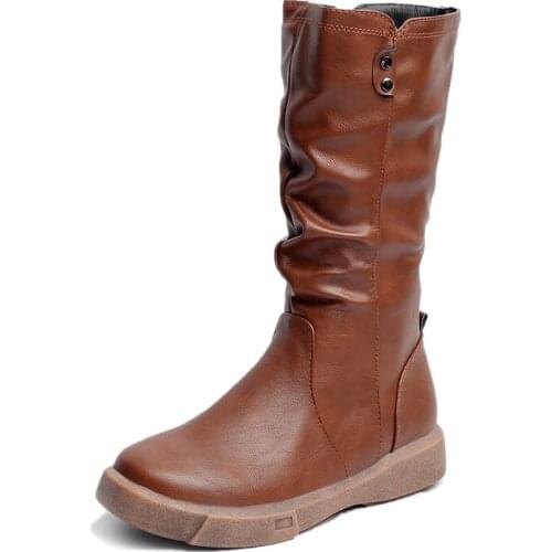 2018 Winter New Pattern Woman Boots Restore Ancient Ways All-match Bottom Waterproof Taichung With Bottom Martin Boots Woman