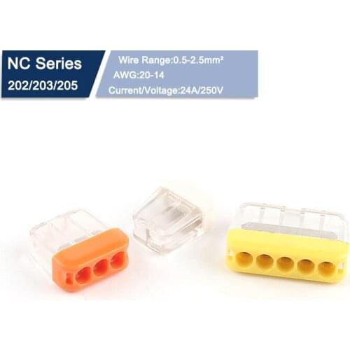 10 PCS Small Fast Wire Splicing Connector 2/3/5 Pin Compact Conductor Push-in Junction Box For Cable Home Light Terminal Block