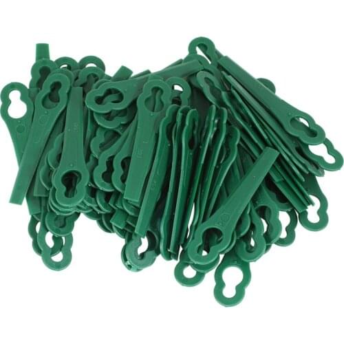 100 Plastic Lawnmower Strimmer Trimmer Blade Green For ART23 Accutrim