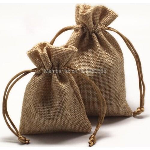100pcs/lot CBRL jute/linen/flax drawstring bags&pouch for cosmetic/nuts/cereals,Various colors,size customized,wholesale