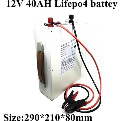 12v 40ah Lifepo4 12V 1000A 1200A High Discharge Current for Boat Car Battery Backup Car Jump Starte + 5A Charger