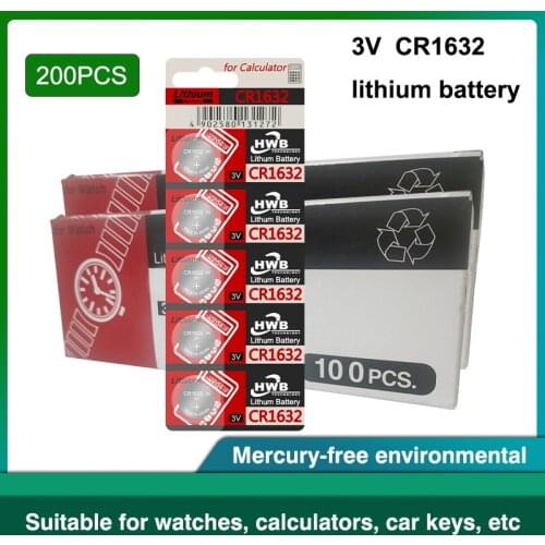 200 X original brand new battery for maxell cr1632 3v button cell coin batteries for watch computer cr 1632 For LED Lights Toys