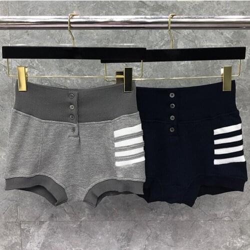 2021 Fashion TB THOM Brand Casual Shorts Women Summer Cotton Casual Sports Trousers Slim Striped High Waist Sexy Hot Shorts