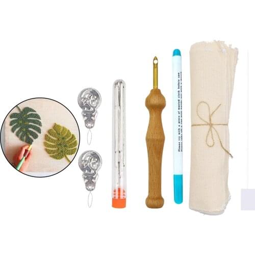 7 Pcs Punch Needle Embroidery Kits Rug Making Yarn Punch Needle, Embroidery Pen