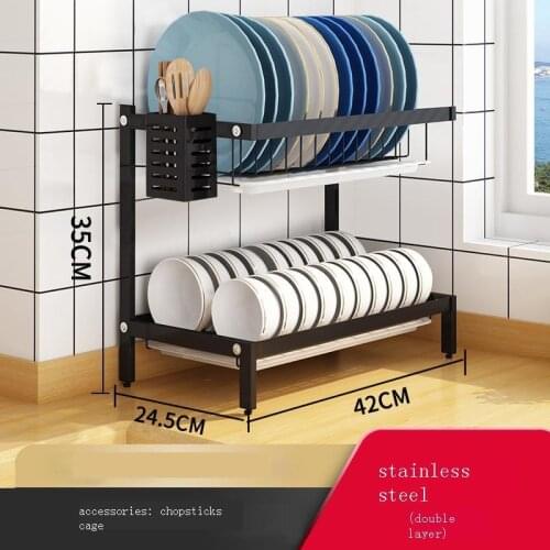 Accessories Organisateur Pantry Organizer Stainless Steel Dish Organizador Mutfak Cocina Cuisine Kitchen Storage Rack Holder