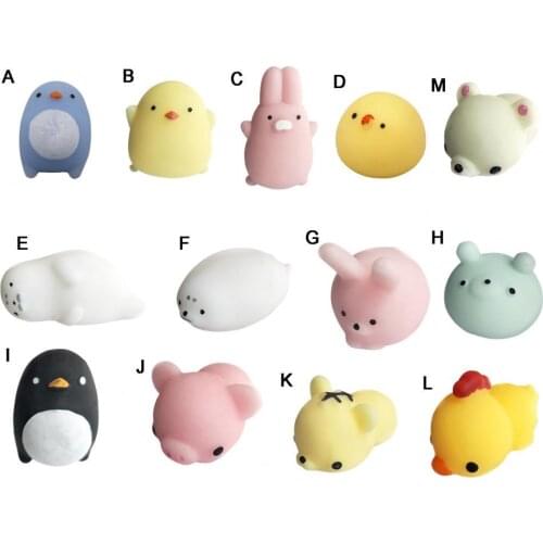 10Pcs Relief Toys Creative Decoration TPR Super Soft Animal Squeeze Decompression Stress Relief Hand Fidget Toys For Kids Gifts