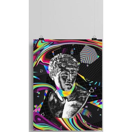 Glitch art cool modern artwork Canvas poster Painting wall Art decor Living room Bedroom Study Home Decoration Prints