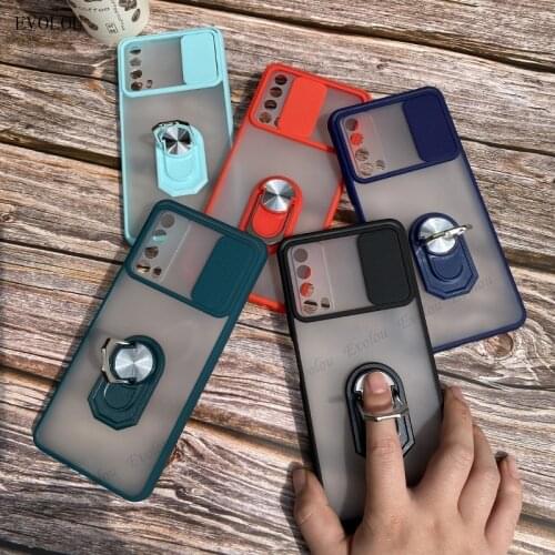 Case For Huawei Y7A P Smart 2021 Y9A Magnetic Ring Stand Phone Case For Huawei P40 Lite P30 Pro Camera Lens Protection Cover